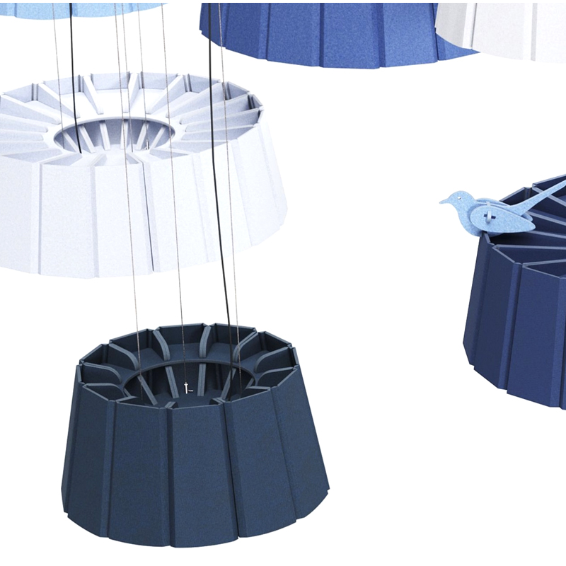 Moderni muotoilu akustinen paneeli vaimentaa ääntä vaimentavaa ja ympäristöystävällistä polyesterikuitulevynauhan muotoa kuntosalikäyttöön