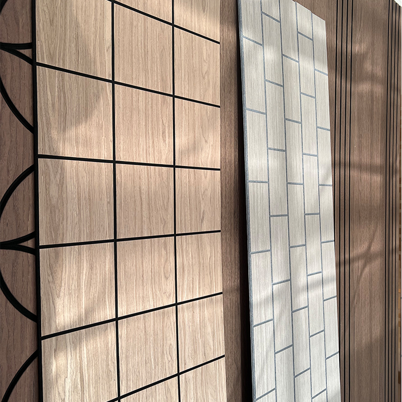 Teollinen muotoilu puuviilu akustinen seinäpaneeli Vaahtopaneelit akustiseen käyttöön asunnoissa