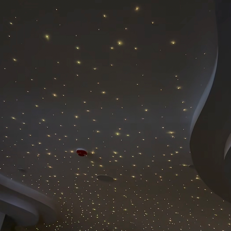 Modernit kuituoptiset RGB Light Star -kattopaneelit 7 väriä kipsiä olohuoneeseen